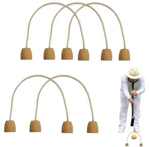 Robusta Krocket Wickets – 5-delad familje-Krocket Wickets Set | 18 x 19 cm | spelare-Krocket Wickets Set | Familj-grässpel | Robust Krocket Wickets | bomullsrep för tonåringar