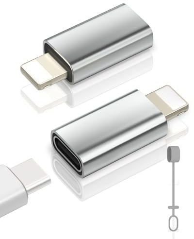Zestiq USB C to Lightning Adapter, 2 Pack Type C Female to Lightning Male Adapter for iPhone 14/13/12/11/iPad/Air/Mini/Airpods, Support Charging and Data Transfer, Not for Headphone/Audio/OTG/Earbuds