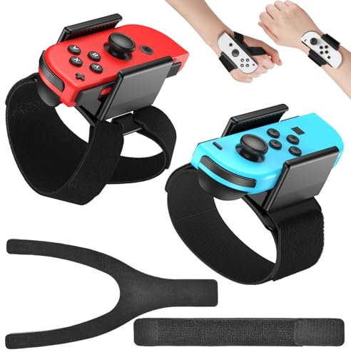 Switch 2 Armbänder für Just Dance 2025 2024 2023 2022 und für Zumba Burn it Up, Zubehör für Nintendo Switch 2 / Switch OLED - Schwarz
