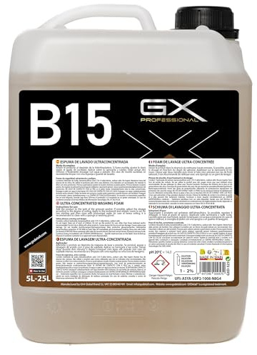 GxDetail Espuma de Alta Limpieza Alcalina Concentrada 5 Litros – Limpieza Potente para Coches, Camiones y Caravanas – Elimina Grasa, Barro y Suciedad Difícil – Fácil Aplicación y Alto Rendimiento...