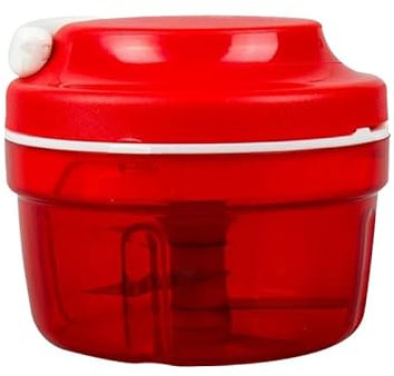 FuxFuis Tritatutto Manuale a Corda, Tritatutto da Cucina Manuale Piccolo, Frullatore Manuale Cucina Facile da Tirare, Tritatutto Manuale con 3 Lame per Cipolle e Aglio, Tritaverdure Multifunzionale