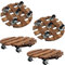 M.J COMFY-LIFE Potted Plant Stand with Wheels 12″ Round Plant Caddy Wood Potted Trolley Movable Plant Dolly Heavy-Duty Plant Stands for Indoor Outdoor Use Plant Movers for Patio Garden Home (4 pack)