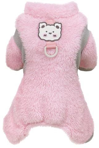 Izefia Ropa de Suéter para Perro Prendas Vellón Suéteres de Lana Pijama de Una Pieza Monos de 4 Patas Pijamas a Bloques de Color Lindo Suéter para Perro Pequeño o Gato Mediano