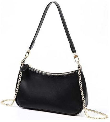 JSTHHTT Petit Sac à Main pour Femme, Sac a Main Femme, Chaîne et Bretelles Amovibles, Mini Sac à Bandoulièree, Sacs à Main, Avec Bandoulière Réglable pour Shopping, Travail, Voyages, Noir