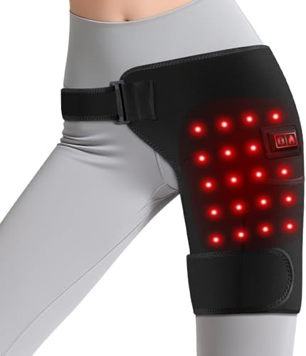 Hip Massager with Red Light and Heat Hips Warmth Heating Pad with 3 Levels for Back Pain Relief Adjustable Infrared Light Belt for Relaxation and Comfort Gift for Women Men Mom Dad