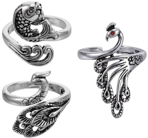 Housoutil 3pezzi Anello per Maglieria Regolabile in Metallo per Lavori Maglia e Uncinetto Accessorio Creativo Anti-vesciche Scivolamento Facile del Filato Strumento Cucito DIY