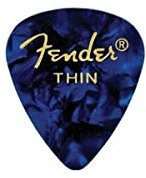 Fender Premium Celluloid Guitar Picks 351 Shape, Blue Moto, Thin, 12-Pack