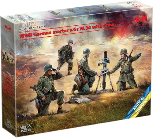 ICM 1:35 - Mortier de la Seconde Guerre Mondiale GrW 34 w/Crew (4 Figs) Allemand