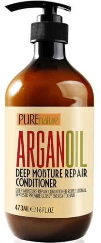 Moroccan Argan Oil Conditioner SLS Sulfate Free - Best Hair Conditioner for Damaged, Dry, Curly or Frizzy Hair - Thickening for Fine/Thin Hair, Safe for Color and Keratin Treated Hair