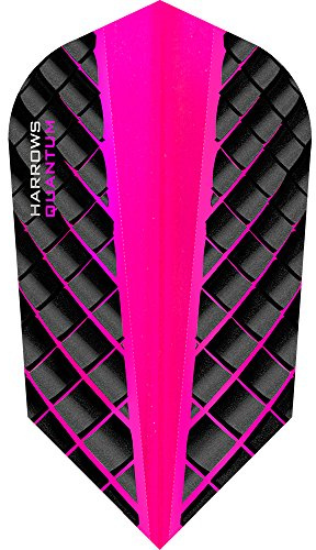 Harrows Quantum Dart-Flights, 100 Mikron, dünn, 3D-Effekt, 5 Sets (15 Stück) (Pink)