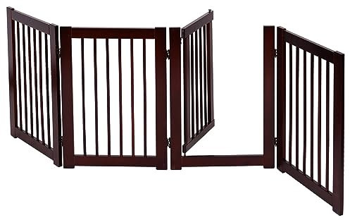 COSTWAY Barrera de Puerta de Seguridad Rejilla para Perros Mascotas Puerta Escalera Protección Plegable de Madera (203 x 76 x 1,8cm)