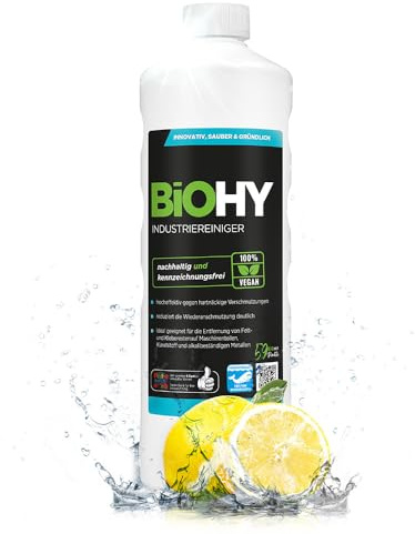 BiOHY Industriereiniger (1l Flasche) | Bodenreiniger Konzentrat | nicht schäumend | geeignet für Reinigungsautomaten & Hochdruckreiniger | für wasserfeste Böden | für wasserfeste Oberflächen