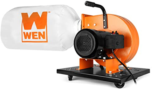 WEN Woodworking Dust Collector, 7.4-Amp Induction Motor with 15-Gallon Bag, Mobile Base, and Optional Wall Mount (DC3474)