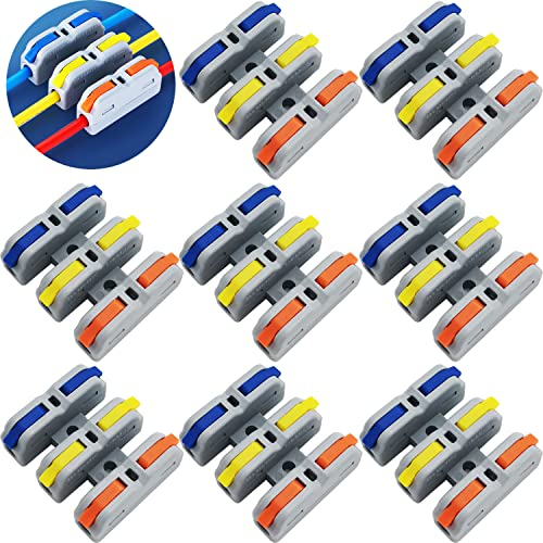 CESFONJER SCH-3 Kabelverbinder, Anschlussblöcke, Nagelneuer Mini Elektrische Anschlussblöcke, mit multi-coloured Betätigungshebel und Befestigungsschrauben (8 Stück)