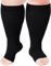 Ancrina Kompressionsstrümpfe für Damen, breite Wade, offener Zehenbereich,Kniehohe Kompressionsstrümpfe, zehenlose Stützsocken