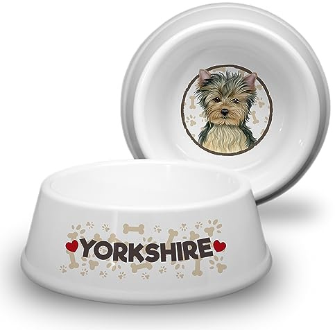 Yorkshire/Yorkie - ABS Gamelle Ø 18cm. Gamelle antidérapante pour Petites Races de Chien. Bol à Eau Convient également pour Les friandises Robuste et Durable.
