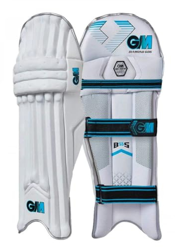 Gunn & Moore GM - Cuscinetti per battuta da cricket Diamond 606, in cotone tradizionale e bastone, per adulti, mancini, 45,7 cm, peso circa 2,24 kg, 1 paio, colore: bianco