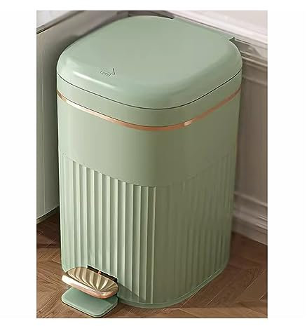 GLigeT Garbage Can Kitchen Trash Can Large Capacity Foot Pedal Type with Lid Living Room Bathroom Waste Paper Basket Waste Bin, 8L/10L/15L Trash Bin (Color : B, Size : 15L)