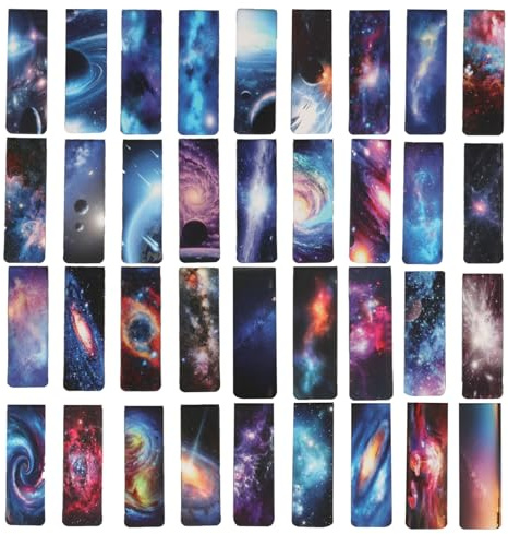 XUIIOSOOKP 36 Pcs Starry Sky Magnetic Bookmarks Colorful Page Markers | Magnetic Bookmarks Colorful Starry Sky Magnet Page Markers Book Mark for Adults School Stationery Book Reading