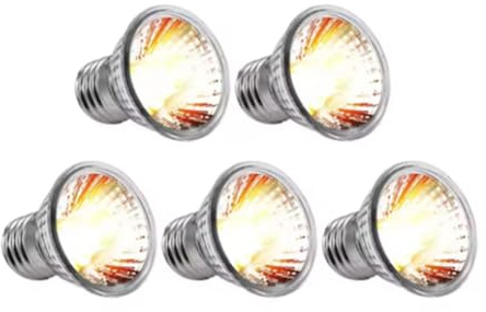 Giwnhvx 5 lampadine riscaldanti UVA+UVB per rettili serpente tartaruga lampada di riscaldamento con lampadine UV riscaldanti per una varietà di animali come serpenti, ecc., 25 W