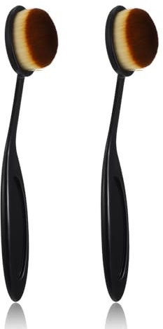 MBAIYO 2 Stück Make Up Pinsel, Schwarz Foundation Pinselset Liquid Makeup Brush Contouring pinsel Premium Oval Kabuki Brush Kosmetikpinsel zum Verblenden Konturieren für Flüssigkeit oder Puder