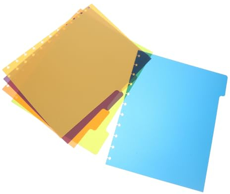 OSALADI Separadores de Disco Multicolores Carchivo Ingeniox A4 con Divisores de Pestaña para Cuaderno Espiral y Marcadores de Bloc de Notas en Material Pp Resistente para Oficina