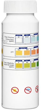 Gwtdtoad Tiras Reactivas Para Piscinas,Tiras de Prueba para Piscinas y Spas - 50 Unidades Para Pruebas De Ph Y Sal Mantenimiento Equilibrio Agua Salada Piscina Enterrada Spa Estanque