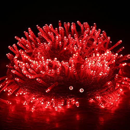 WxiaoD Ghirlanda luminosa per interni, 30 m, 300 LED, luci natalizie per esterni, IP65, impermeabile, 8 modalità, decorazione per la casa, l'albero del giardino, finestra di nozze, colore: rosso
