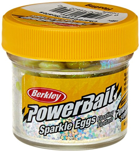Berkley PowerBait Sparkle Power Eggs - Cebo de Pesca Flotante Magnum, Chartreuse con Escamas, Aroma y Sabor irresistibles, presentación Natural, Ideal para Trucha, Cabeza de Acero, salmón y más