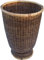 GURU SHOP Rattan Papierkorb, Asiatischer Korb, Größe: Groß (D-29 cm, H-45 Cm), Körbe