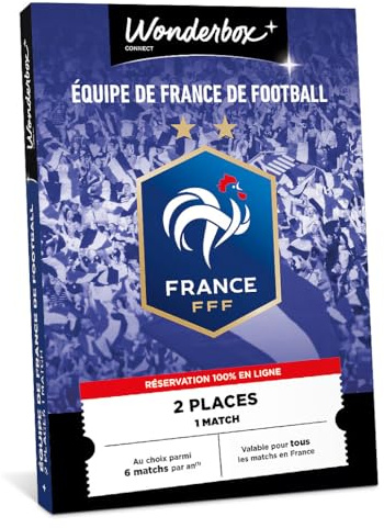 Wonderbox Connect - Coffret Cadeau - Equipe de France de Football - 2 places pour 1 match au choix - Parmi 6 matchs par an, valable pour tous les matchs en France - Validité 27 mois