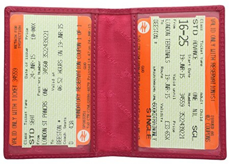 VISCONTI Leather Oyster Card/Travel Pass Holder TC1TC Fuchsia