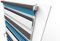 Aloha Doppelrollo Zebrarollo Duo Rollo Sonnenschutzrollo Klemmrollo Fensterrollo Sichtschutz Klemmfix ohne Bohren für Fenster & Türen (Trio: Grau-Blau-Weiß / 50x150cm / Breite x Höhe)