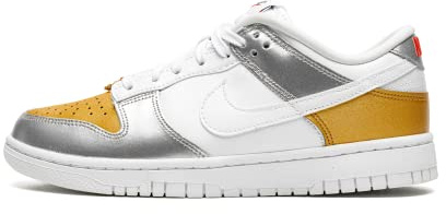 Nike Dunk Low SE, Damen-Sneaker, Gold/White-Silver-University Red, 36.5 EU, Gold White Silver University Red, 36.5 EU