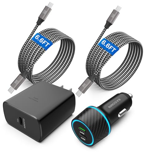 45W USB-C Charger, 2-Pack 45 Watt Samsung Super Fast Charger Type C PPS Wall/Car Charger for Samsung Galaxy S26 Ultra/S26+/S25 Ultra/S24+/S23/S22 Ultra/Note 10+, Galaxy Tab S9 with 2X 6.6ft Cable