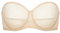 DOBREVA Women's Strapless Bra See Through Sheer Underwired Bras Unlined Plus Size Beige 34DD