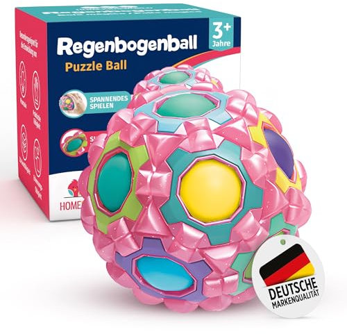 Regenbogenball pink - Geduldspiele für Kinder ab 3 Jahre, Magic Ball Geschicklichkeitsspiel, Knobelspiel BZW. Puzzleball, ideale Kleinigkeiten für Kinder als Geschenk oder für den Adventskalender