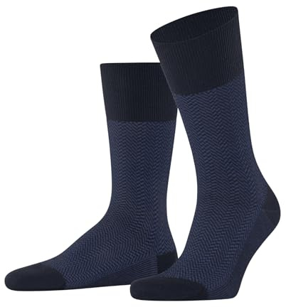 FALKE Airport Herringstripe M So laine coton unies 1 paire, Chaussettes Homme, Bleu Space Blue 6116, 39-42