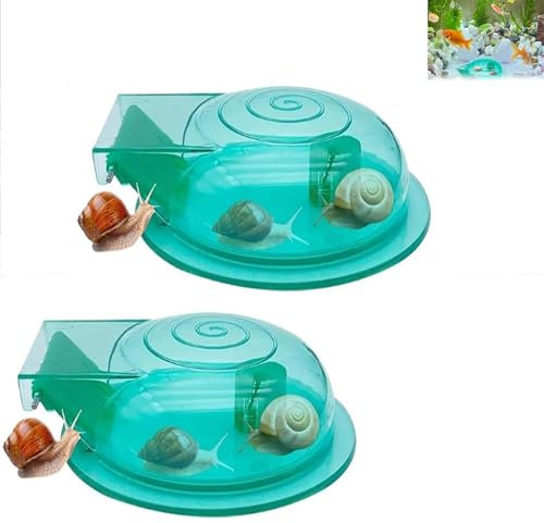 schneckenfalle aquarium, Transparenter Schneckenfänger für Aquarien, Planarienfalle für Schneckenbecken, Schneckenentferner für Aquarien,kann sowohl in Süß- als auch in Salzwasseraquarien (2, blau)
