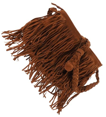 Healeved 1pezzi Borsa Tracolla Frange Pelle Sintetica Con Nappe Per Donna Tote Bag Chic E Spaziosa Per Occasioni Speciali Color Camel