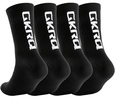 GKRQ Chaussettes de Cyclisme Professionnelles - 4 Paires -Confort Ultime pour Vélo - Anti-Ampoules, Respirantes, Séchage Rapide - Nylon Résistant - Taille Unique