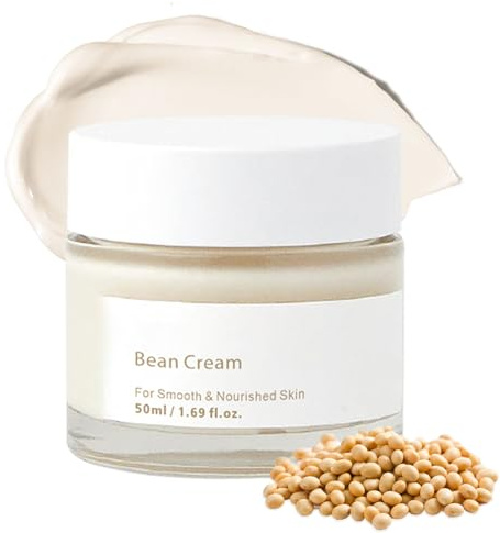 Bean Cream, Korean Moisturizer mit Soja-Extrakt, Nährende Gesichtscreme für Gesicht & Körper, Feuchtigkeitsspendende Hautpflege zur Porenpflege & Hautglättung, Koreanische Skincare für Damen