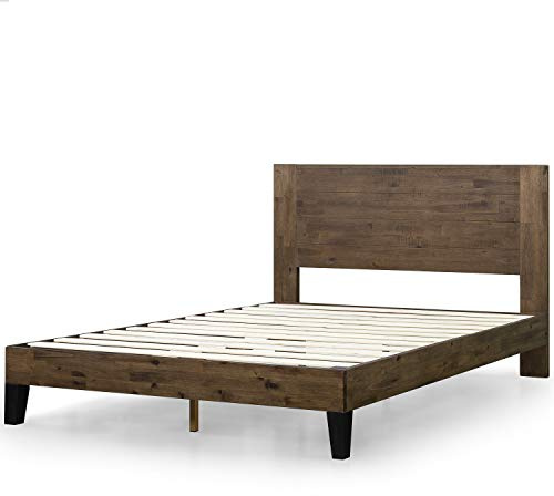 Zinus Tonja Wood Platform Bed Frame with Headboard, Mattress Foundation with Wood Slat Support, No Box Spring Needed, Easy Assembly, Queen