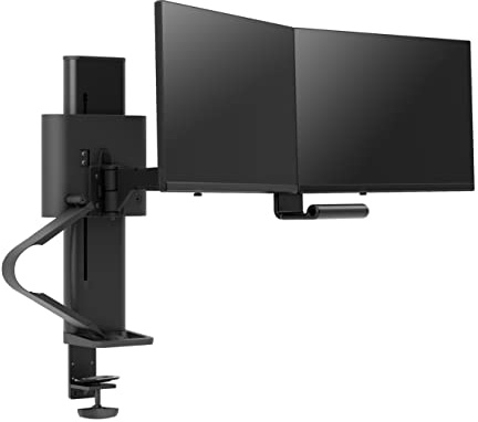 Ergotron – TRACE ™ Dual Monitor Arm, VESA Desk Mount – for 2 Monitors Up to 27 Inches, 1.8 to 4.9 kg Each – Matte Black