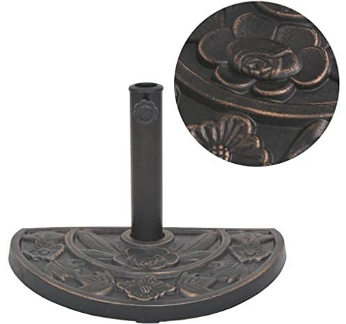 CHARMMA Parasol Base Resin Half Round Bronze 19.8 lbs-9.85KG