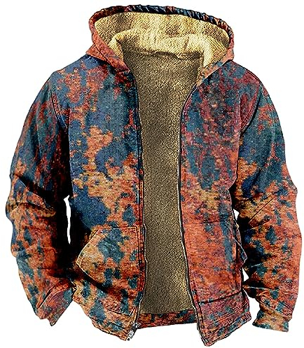 KONG JIMFAN Regenjacke Herren Jacke Herren Fahrradponcho Strickjacken Winterjacke Herren Mit Fell Softshelljacke Herren College Jacke Herren Kapuzenpullover Herren Parka Jacken(Navy,XXL)