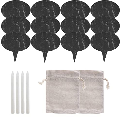 Geieold Marcatori di Formaggio per Tagliere di Salumi, Set di 18 Etichette per Formaggio in Ardesia Segno, Set di Pennarelli per Formaggio, Nome del Formaggio