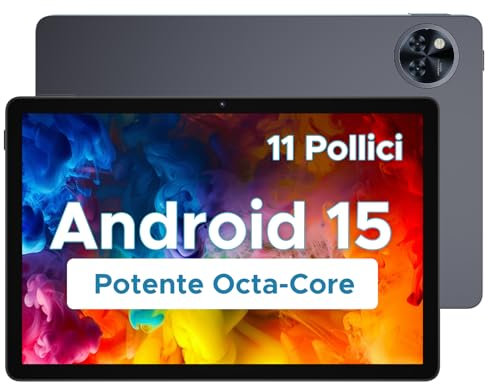 DOOGEE U11 Tablet Android 15 Ultimo, 11 Pollici IPS, 16GB+128GB/TF 2TB Octa-Core, 8580mAh Tablet PC 13MP+5MP Widevine L1 Tablet in Offerta, Dual Speakers, 90HZ/ OTG/WiFi 5G/ Face Unlock/ BT5.0 Grigio