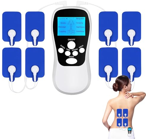 8-in-1 Tens Machine for Pain Relief,Stimulator Muscle Tens Machine,Mini Electric Tens Machines,Rechargeable Acupuncture Massage Machine for Back,Neck