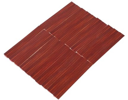 MUELODSIC 20pièces Dalles De Plancher Bois Autocollantes pour Maison De Poupée Accessoire Adaptable Et pour Mini Maisons à Échelle